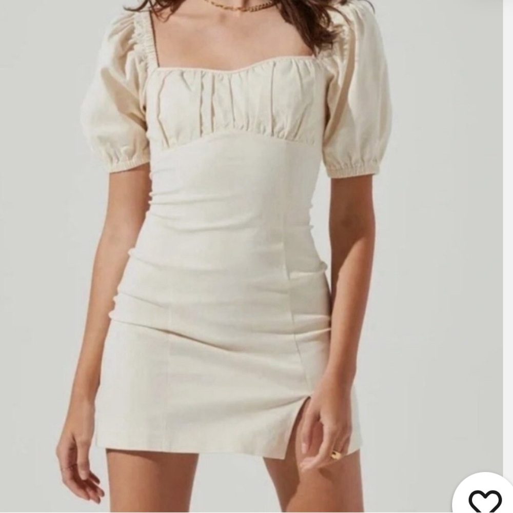 ASTR Cream Puff Sleeve Mini Dress